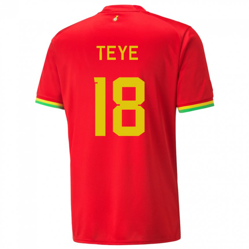 Bambino Maglia Ghana Suzzy Teye #18 Rosso Kit Gara Away 22-24 Maglietta