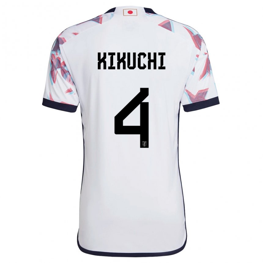 Bambino Maglia Giappone Shuta Kikuchi #4 Bianco Kit Gara Away 22-24 Maglietta