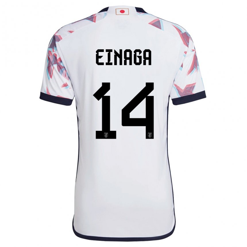 Bambino Maglia Giappone Takatora Einaga #14 Bianco Kit Gara Away 22-24 Maglietta