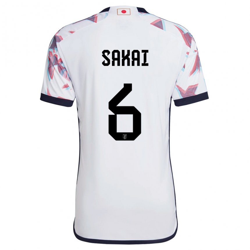 Bambino Maglia Giappone Shunya Sakai #6 Bianco Kit Gara Away 22-24 Maglietta