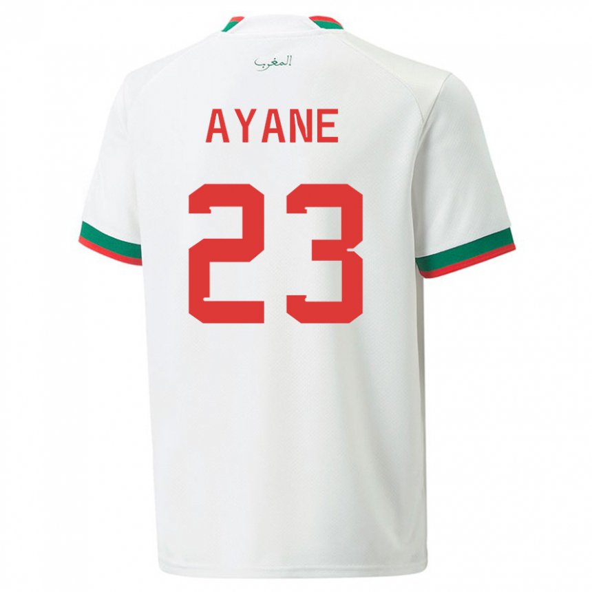 Bambino Maglia Marocco Rosella Ayane #23 Bianco Kit Gara Away 22-24 Maglietta