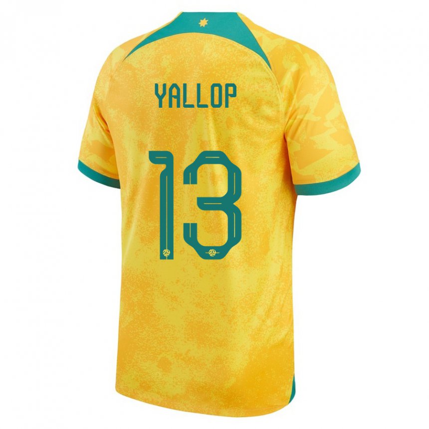 Uomo Maglia Australia Tameka Yallop #13 D'oro Kit Gara Home 22-24 Maglietta