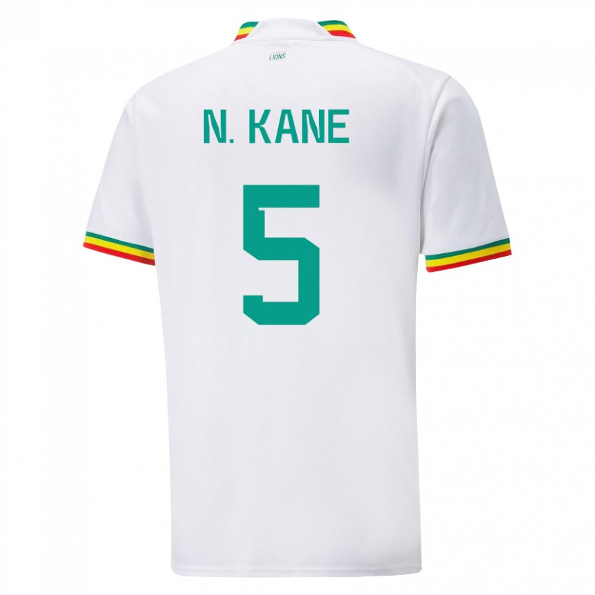 Uomo Maglia Senegal Ndeye Ndiaye Kane #5 Bianco Kit Gara Home 22-24 Maglietta