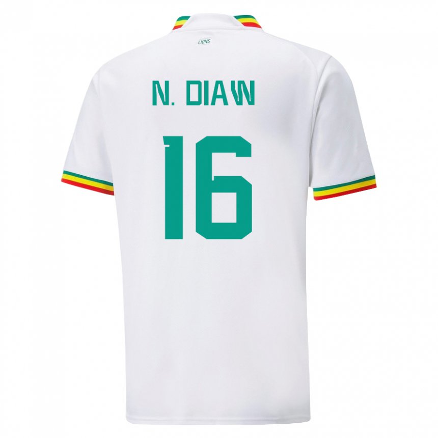 Uomo Maglia Senegal Ndeye Meissa Diaw #16 Bianco Kit Gara Home 22-24 Maglietta