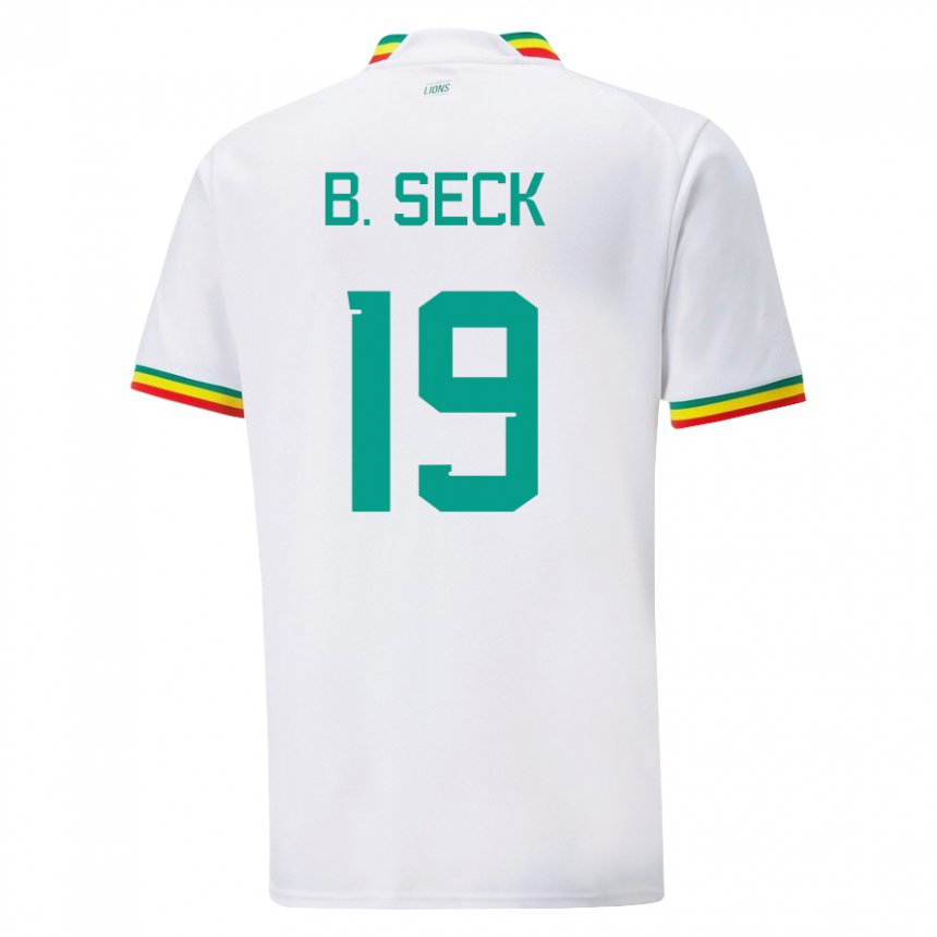 Uomo Maglia Senegal Bineta Korkel Seck #19 Bianco Kit Gara Home 22-24 Maglietta