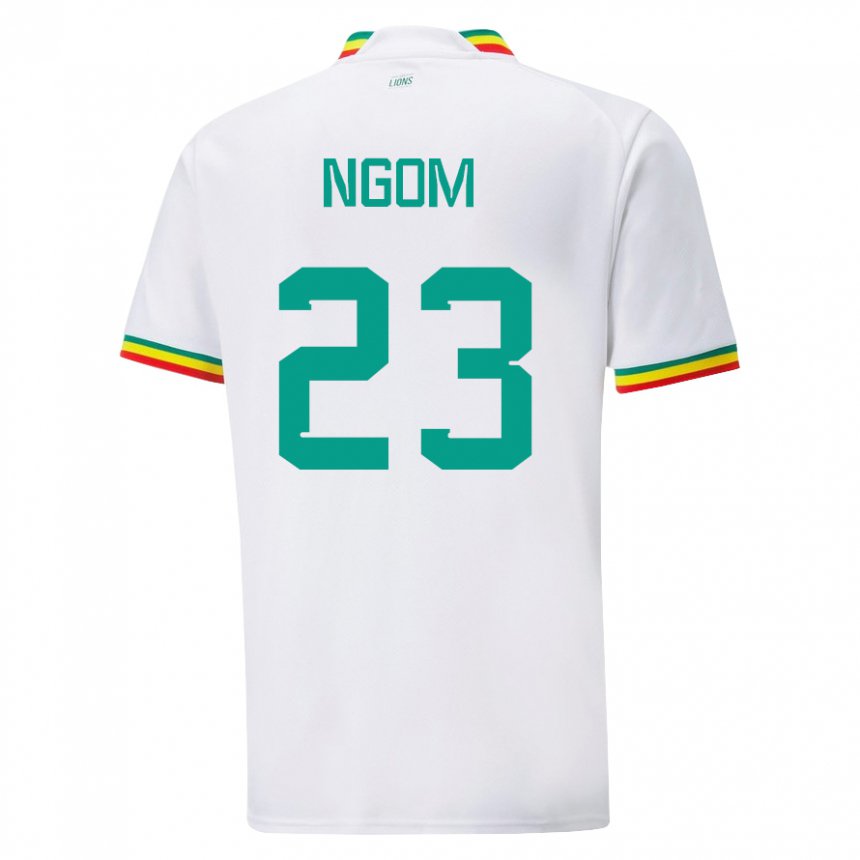 Uomo Maglia Senegal Astou Ngom #23 Bianco Kit Gara Home 22-24 Maglietta