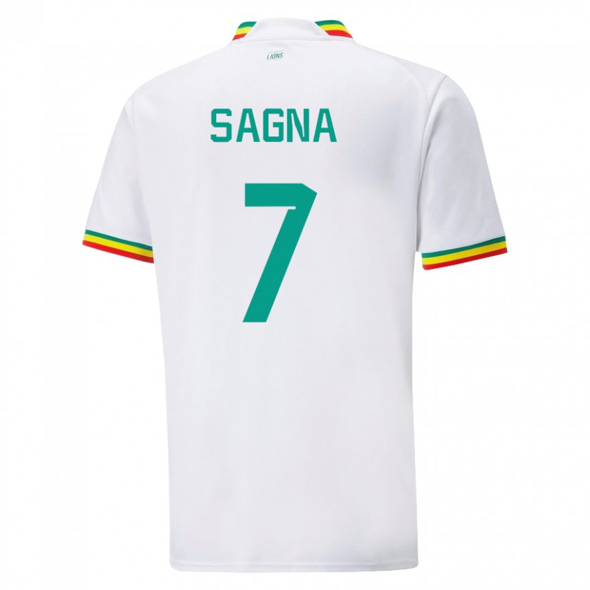 Uomo Maglia Senegal Amadou Sagna #7 Bianco Kit Gara Home 22-24 Maglietta