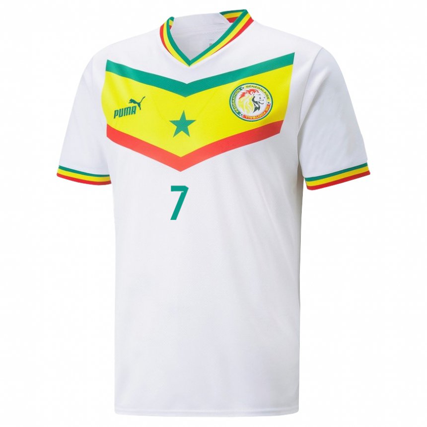 Uomo Maglia Senegal Amadou Sagna #7 Bianco Kit Gara Home 22-24 Maglietta