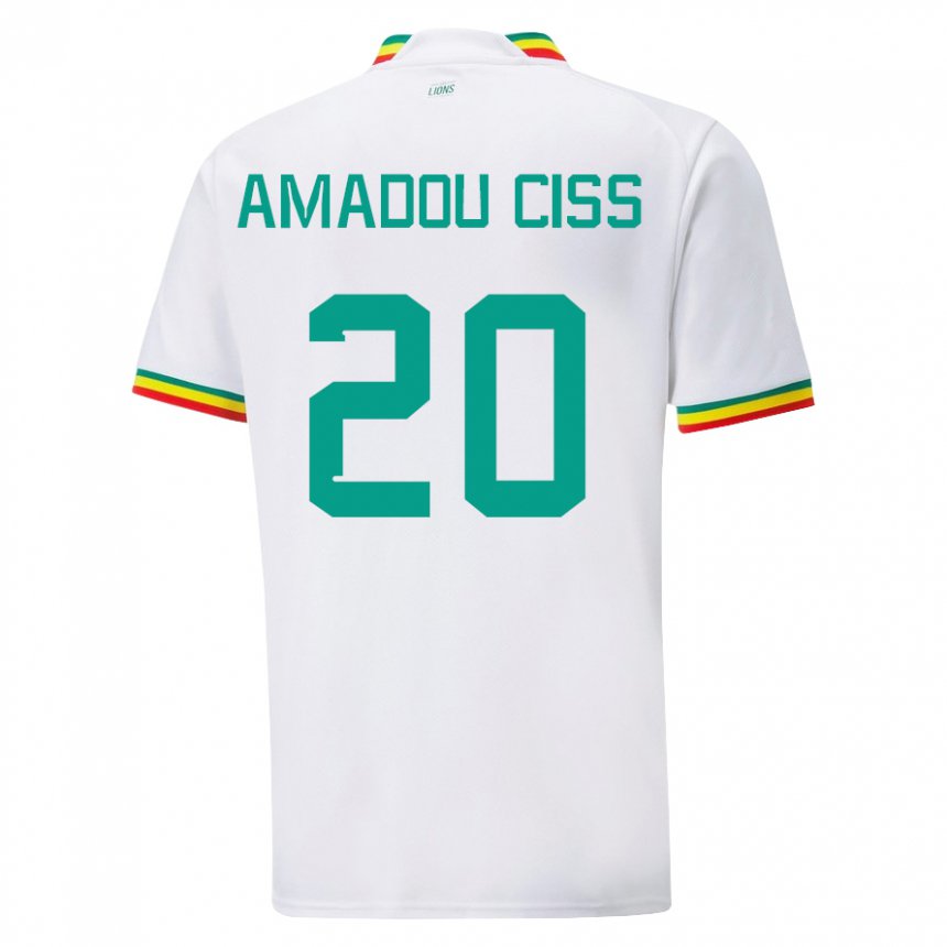 Uomo Maglia Senegal Amadou Ciss #20 Bianco Kit Gara Home 22-24 Maglietta