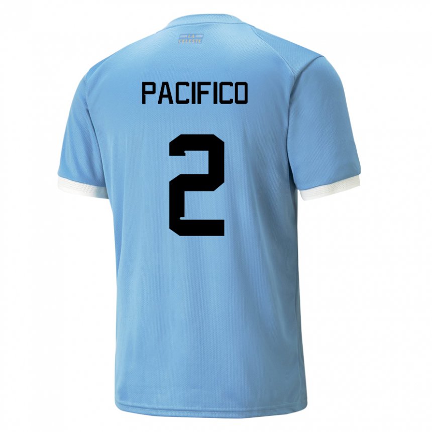 Uomo Maglia Uruguay Patricio Pacifico #2 Blu Kit Gara Home 22-24 Maglietta