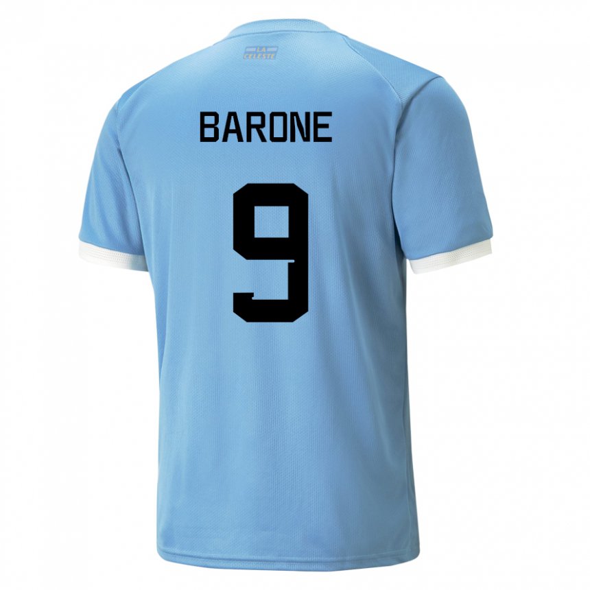 Uomo Maglia Uruguay Faustino Barone #9 Blu Kit Gara Home 22-24 Maglietta