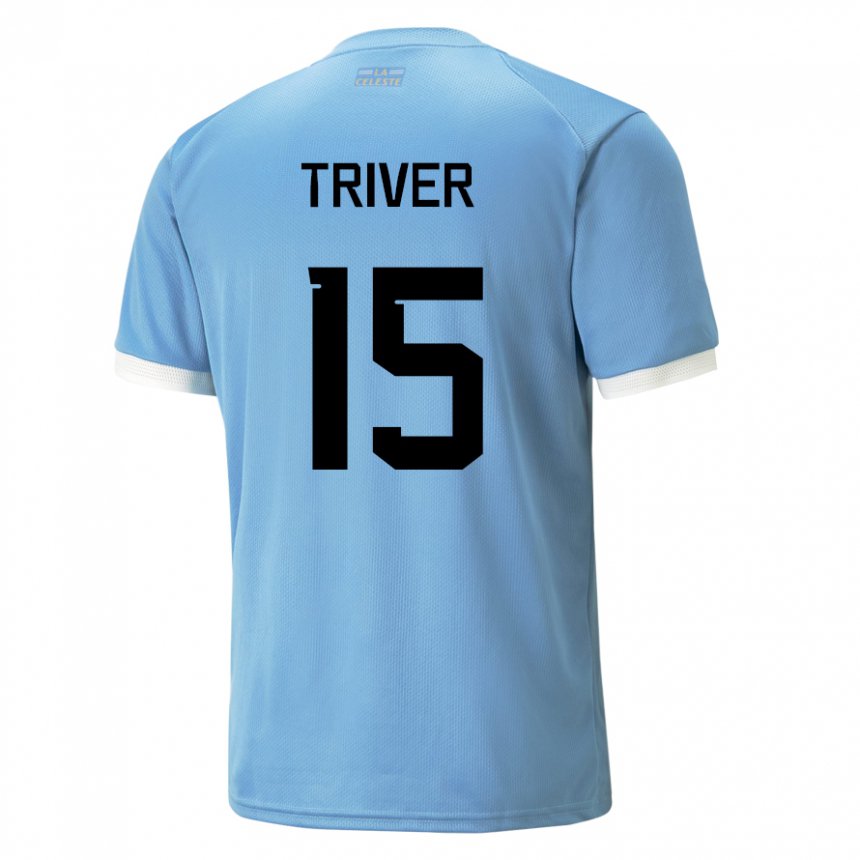 Uomo Maglia Uruguay Francisco Triver #15 Blu Kit Gara Home 22-24 Maglietta