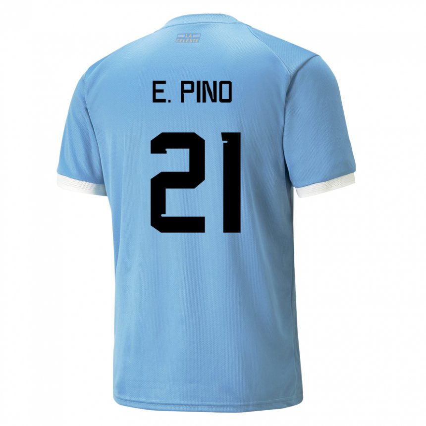 Uomo Maglia Uruguay Emiliano Del Pino #21 Blu Kit Gara Home 22-24 Maglietta