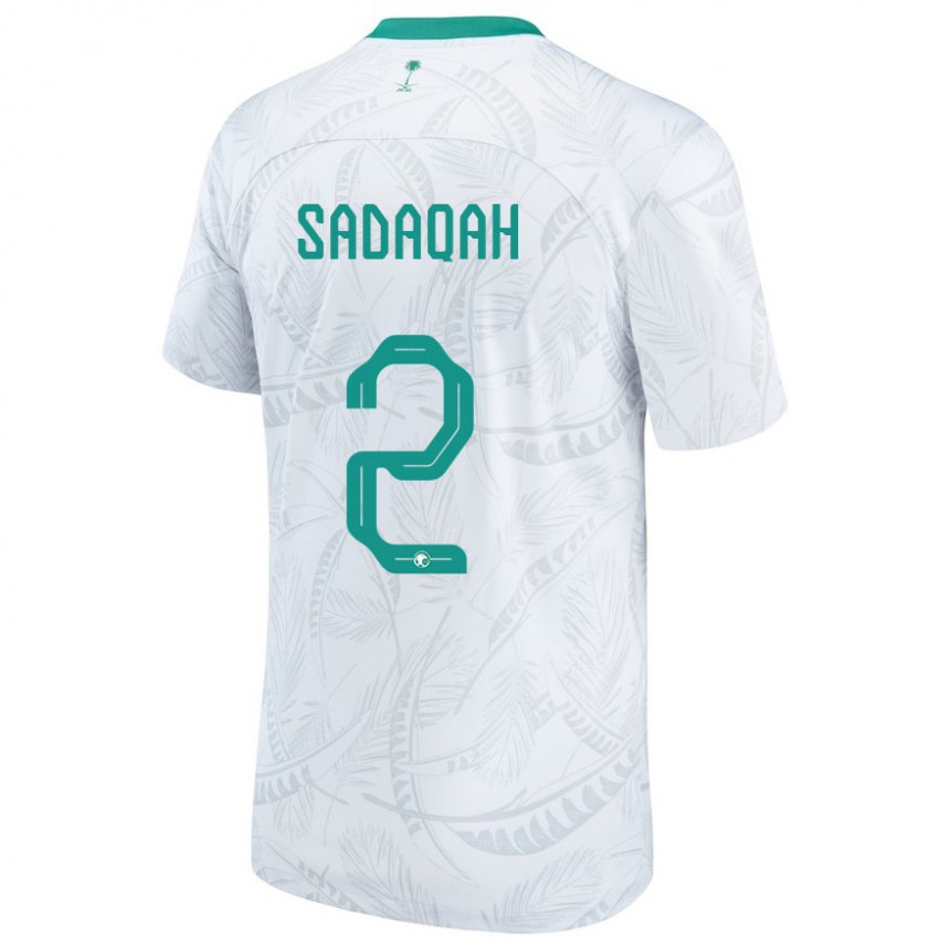 Uomo Maglia Arabia Saudita Bayan Sadaqah #2 Bianco Kit Gara Home 22-24 Maglietta