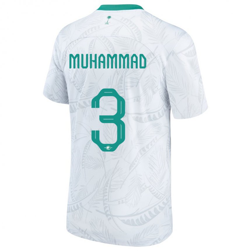 Uomo Maglia Arabia Saudita Lin Muhammad #3 Bianco Kit Gara Home 22-24 Maglietta