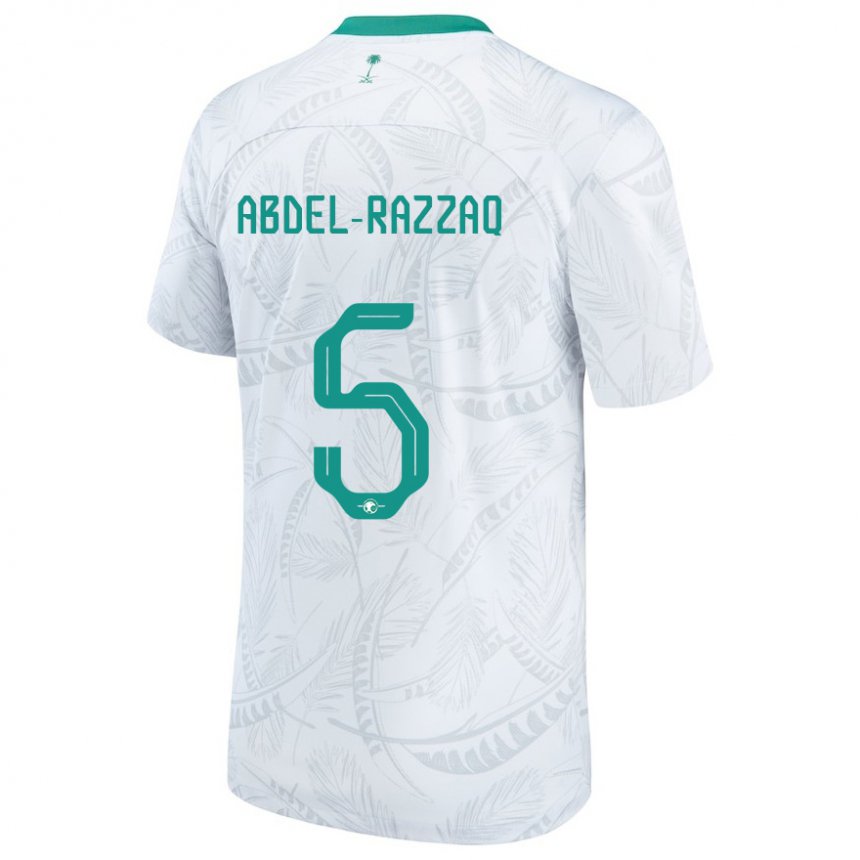 Uomo Maglia Arabia Saudita Lana Abdel Razzaq #5 Bianco Kit Gara Home 22-24 Maglietta