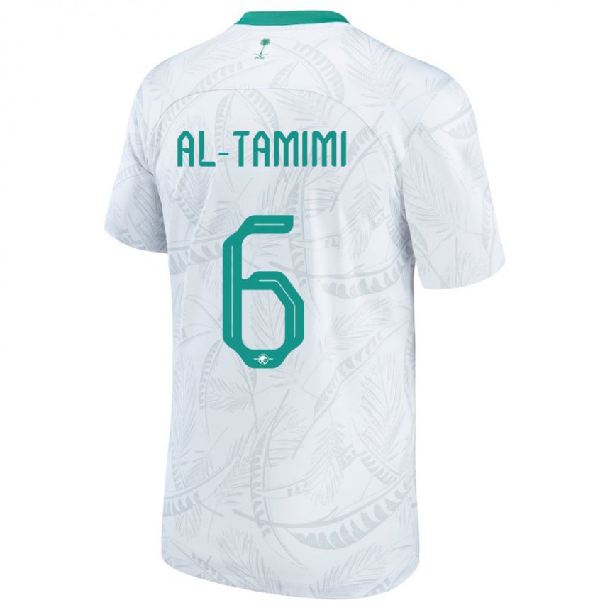 Uomo Maglia Arabia Saudita Maryam Al Tamimi #6 Bianco Kit Gara Home 22-24 Maglietta