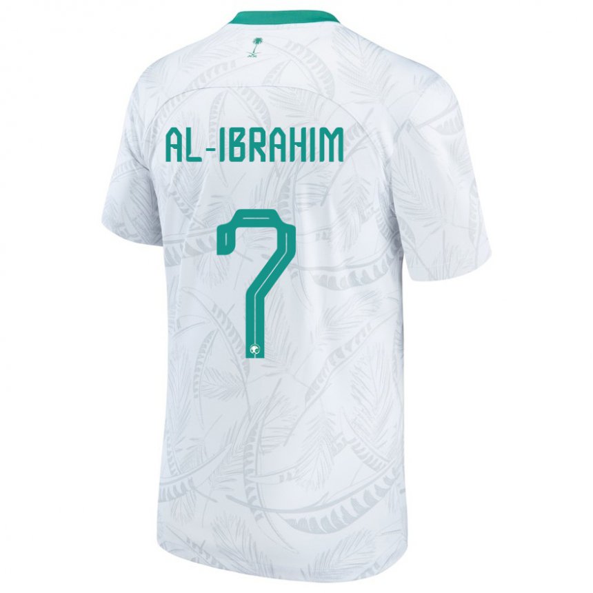 Uomo Maglia Arabia Saudita Noura Al Ibrahim #7 Bianco Kit Gara Home 22-24 Maglietta