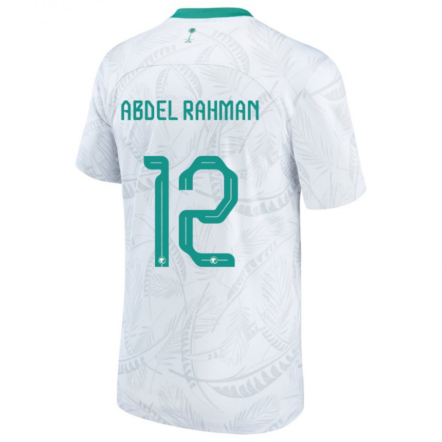 Uomo Maglia Arabia Saudita Mona Abdel Rahman #12 Bianco Kit Gara Home 22-24 Maglietta