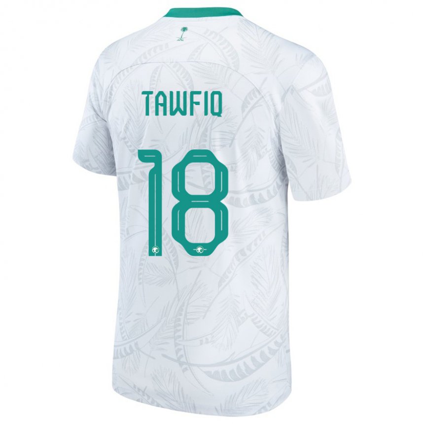 Uomo Maglia Arabia Saudita Saba Tawfiq #18 Bianco Kit Gara Home 22-24 Maglietta