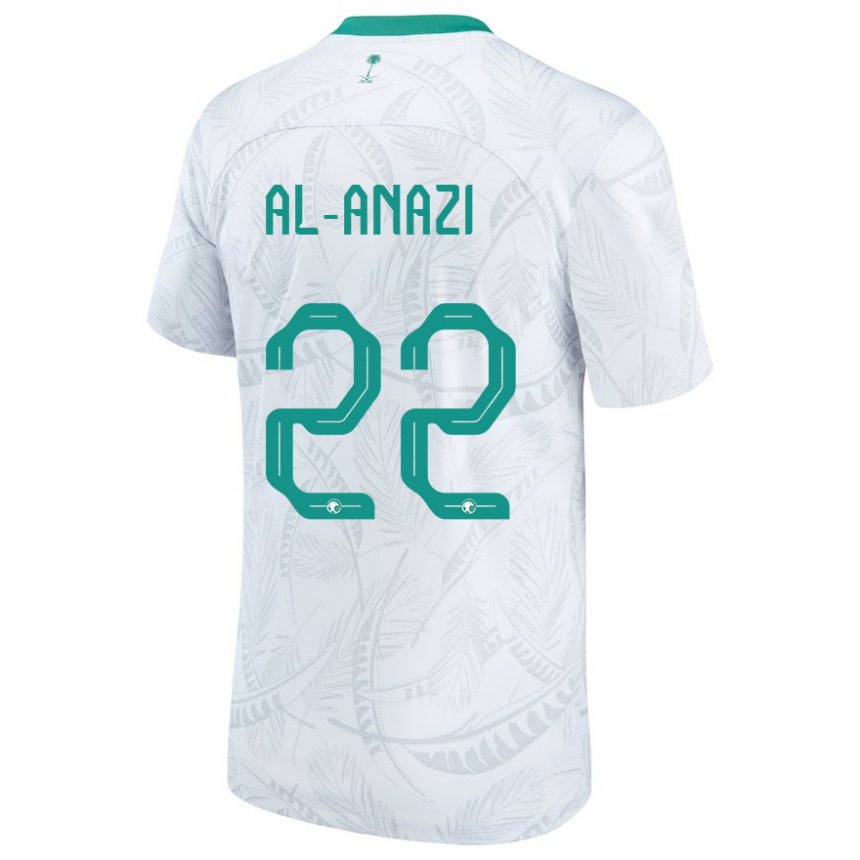 Uomo Maglia Arabia Saudita Lama Al Anazi #22 Bianco Kit Gara Home 22-24 Maglietta