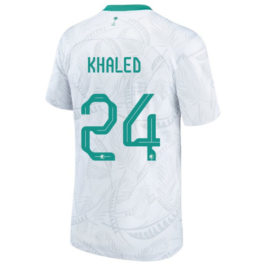 Uomo Maglia Arabia Saudita Atheer Khaled #24 Bianco Kit Gara Home 22-24 Maglietta