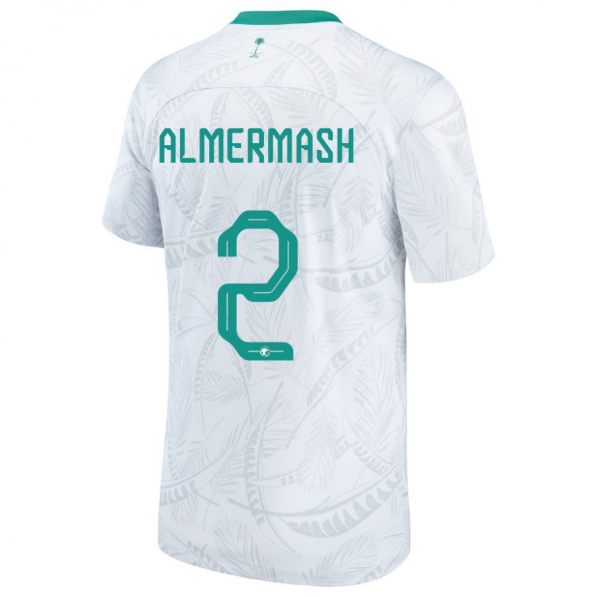 Uomo Maglia Arabia Saudita Oama Almermash #2 Bianco Kit Gara Home 22-24 Maglietta