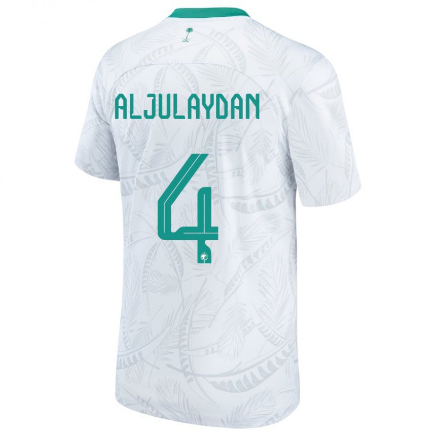 Uomo Maglia Arabia Saudita Ahmed Aljulaydan #4 Bianco Kit Gara Home 22-24 Maglietta