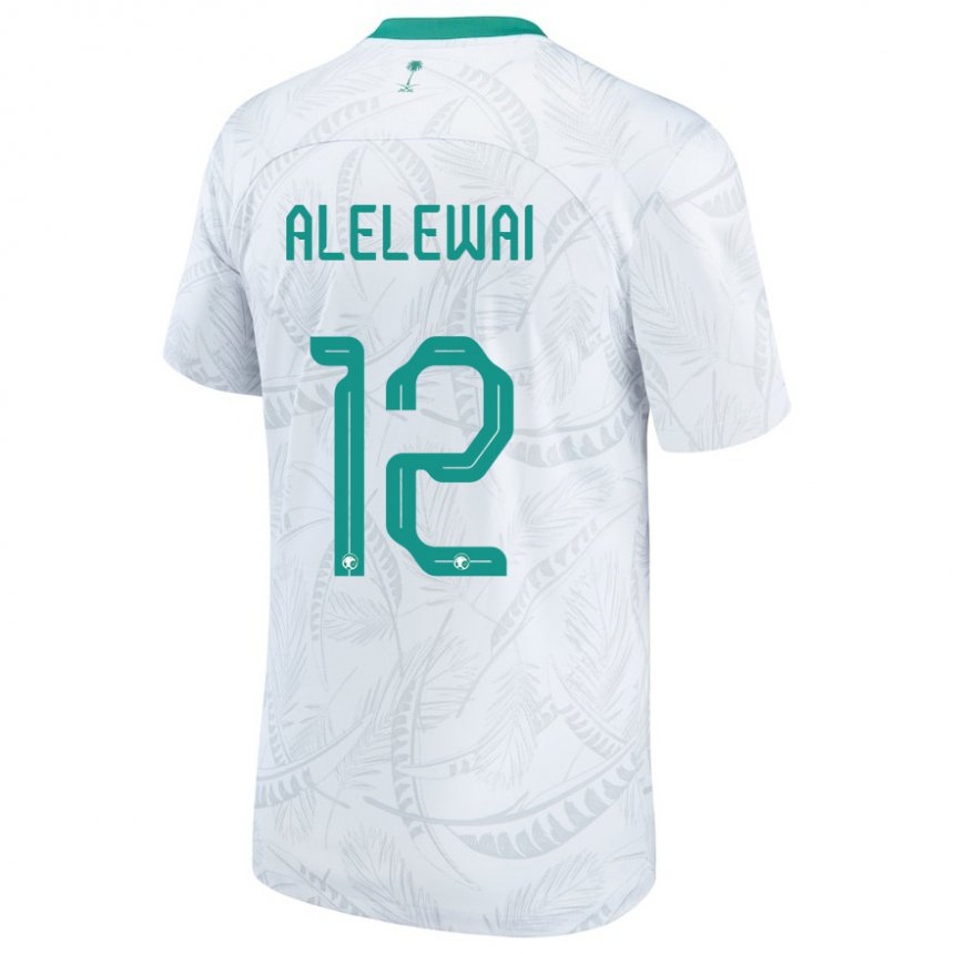 Uomo Maglia Arabia Saudita Abdulaziz Alelewai #12 Bianco Kit Gara Home 22-24 Maglietta