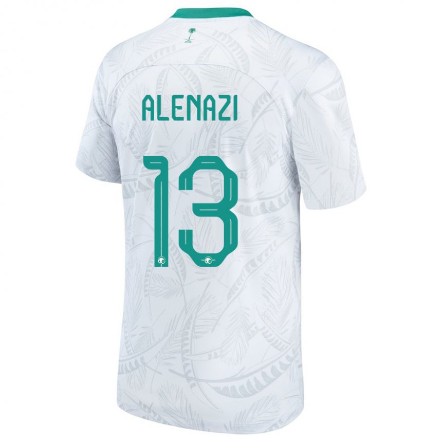 Uomo Maglia Arabia Saudita Abdullah Alenazi #13 Bianco Kit Gara Home 22-24 Maglietta