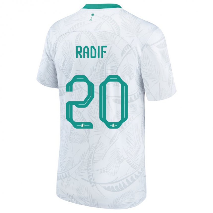 Uomo Maglia Arabia Saudita Abdullah Radif #20 Bianco Kit Gara Home 22-24 Maglietta