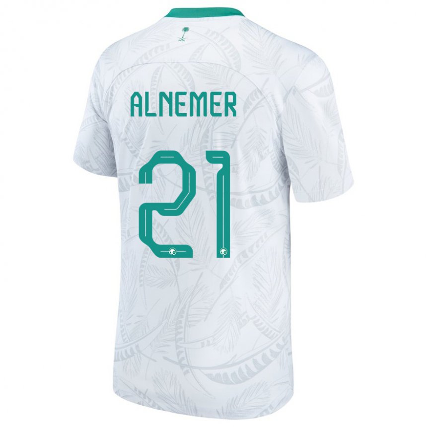 Uomo Maglia Arabia Saudita Meshari Alnemer #21 Bianco Kit Gara Home 22-24 Maglietta