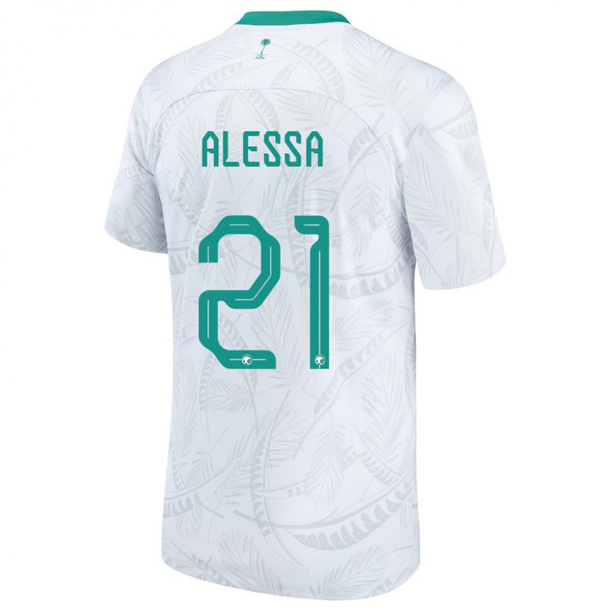 Uomo Maglia Arabia Saudita Mohammed Alessa #21 Bianco Kit Gara Home 22-24 Maglietta