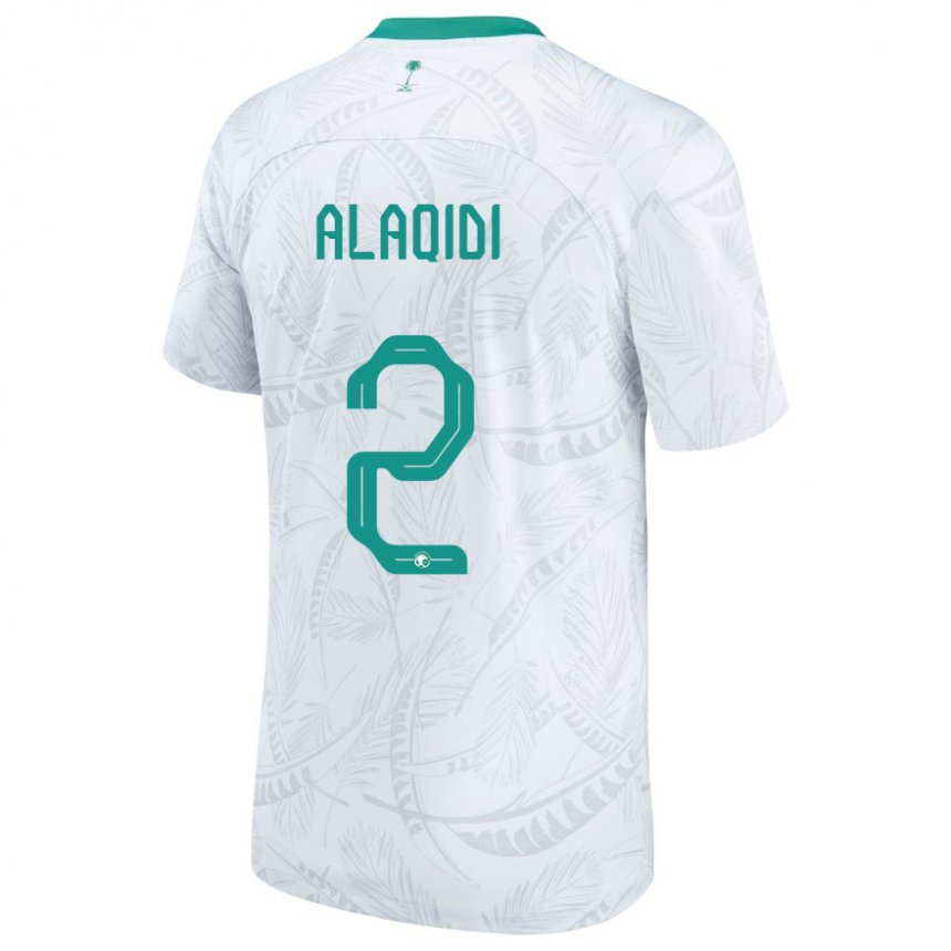 Uomo Maglia Arabia Saudita Nawaf Alaqidi #2 Bianco Kit Gara Home 22-24 Maglietta