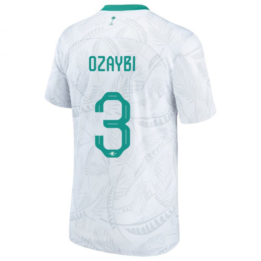 Uomo Maglia Arabia Saudita Raed Ozaybi #3 Bianco Kit Gara Home 22-24 Maglietta