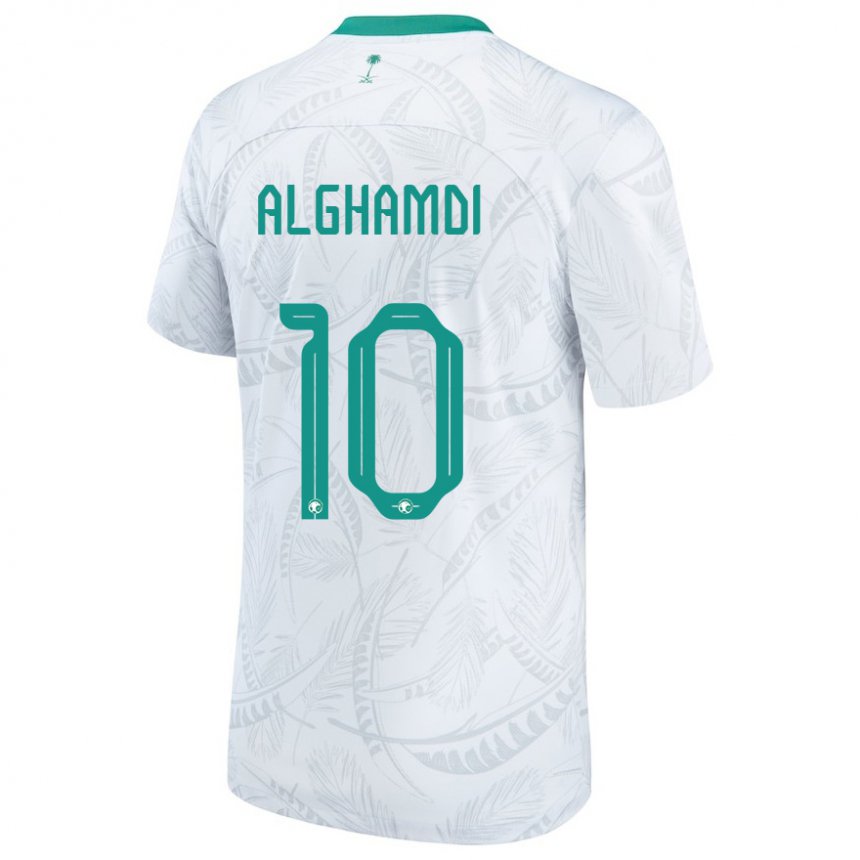 Uomo Maglia Arabia Saudita Ahmad Alghamdi #10 Bianco Kit Gara Home 22-24 Maglietta