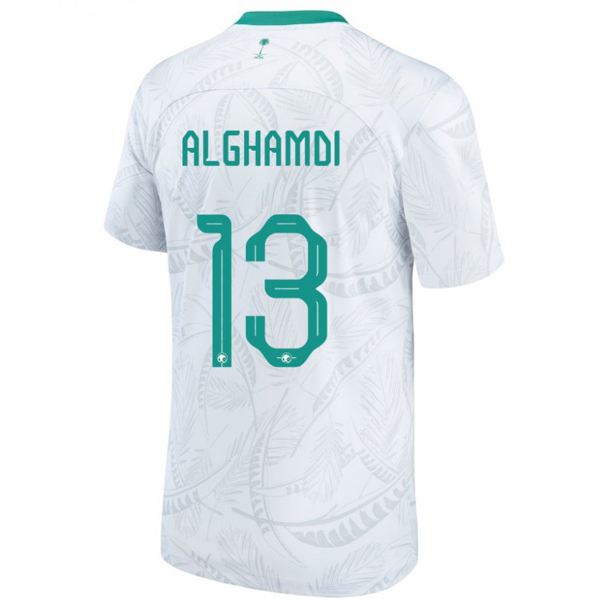 Uomo Maglia Arabia Saudita Hazzaa Alghamdi #13 Bianco Kit Gara Home 22-24 Maglietta