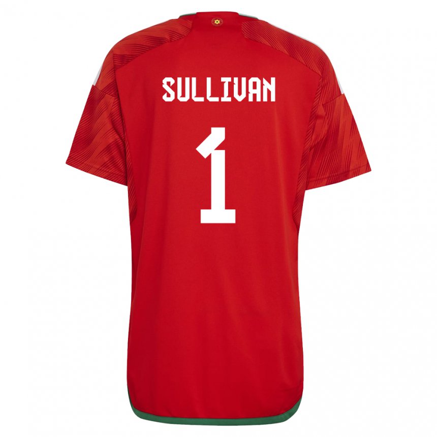 Uomo Maglia Galles Laura O Sullivan #1 Rosso Kit Gara Home 22-24 Maglietta