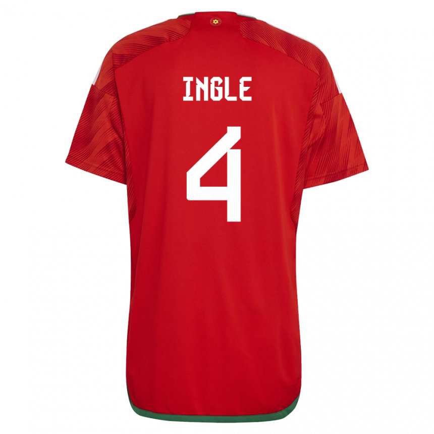 Uomo Maglia Galles Sophie Ingle #4 Rosso Kit Gara Home 22-24 Maglietta