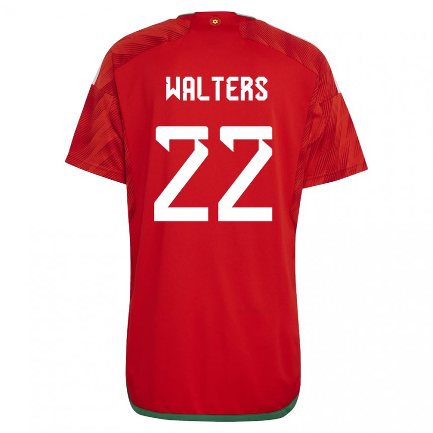 Uomo Maglia Galles Georgia Walters #22 Rosso Kit Gara Home 22-24 Maglietta