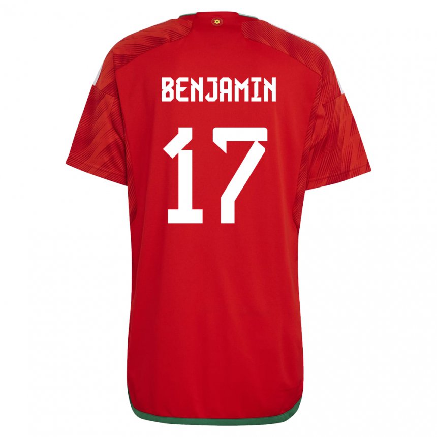 Uomo Maglia Galles Omari Benjamin #17 Rosso Kit Gara Home 22-24 Maglietta