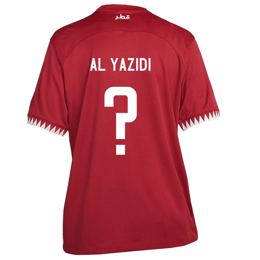 Uomo Maglia Qatar Nasser Al Yazidi #0 Marrone Kit Gara Home 22-24 Maglietta