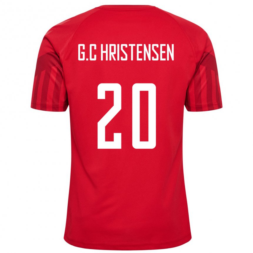 Uomo Maglia Danimarca Gustav Christensen #20 Rosso Kit Gara Home 22-24 Maglietta