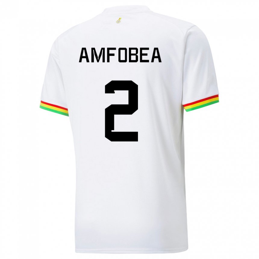 Uomo Maglia Ghana Gladys Amfobea #2 Bianco Kit Gara Home 22-24 Maglietta