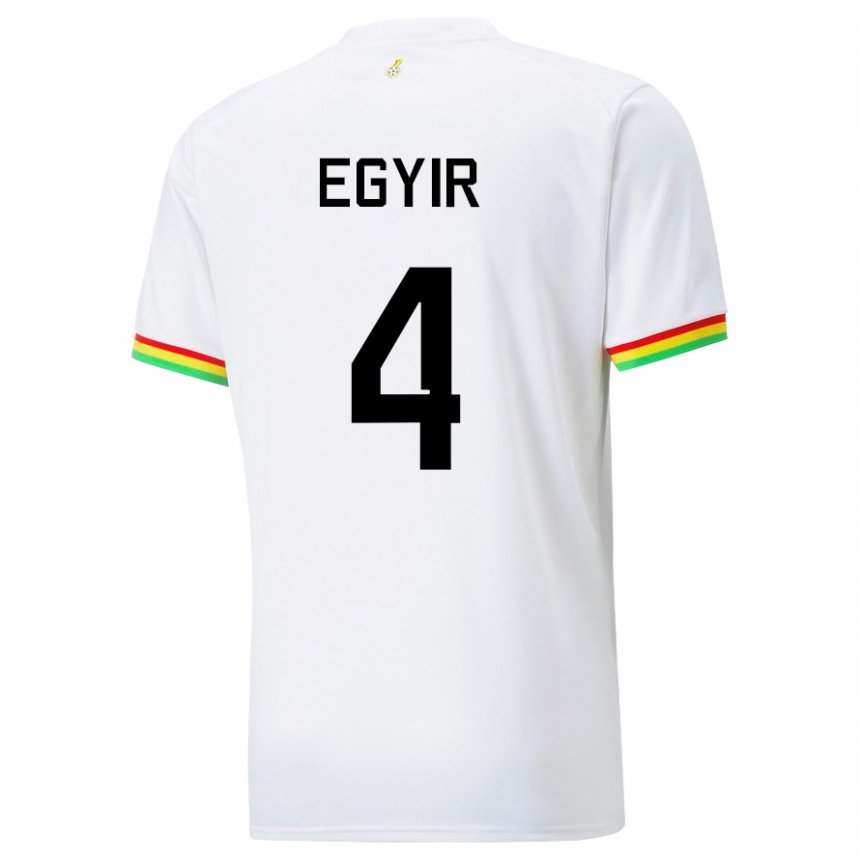 Uomo Maglia Ghana Janet Egyir #4 Bianco Kit Gara Home 22-24 Maglietta