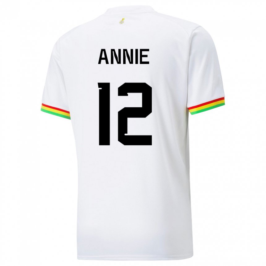 Uomo Maglia Ghana Henrietta Annie #12 Bianco Kit Gara Home 22-24 Maglietta