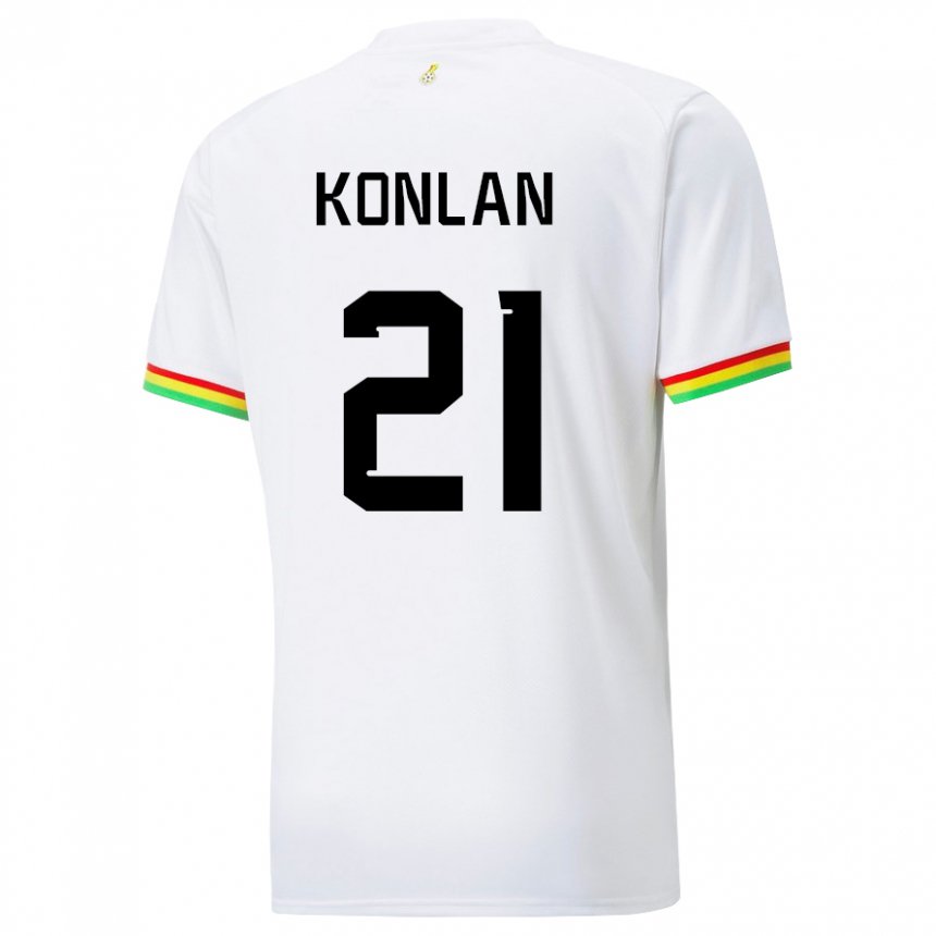 Uomo Maglia Ghana Cynthia Konlan #21 Bianco Kit Gara Home 22-24 Maglietta