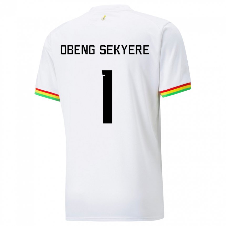 Uomo Maglia Ghana Gregory Obeng Sekyere #1 Bianco Kit Gara Home 22-24 Maglietta