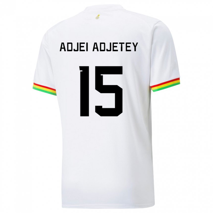 Uomo Maglia Ghana Jonas Adjei Adjetey #15 Bianco Kit Gara Home 22-24 Maglietta