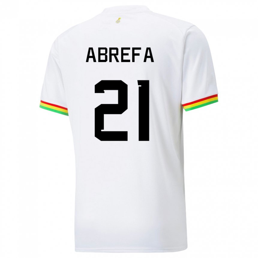 Uomo Maglia Ghana Kelvin Abrefa #21 Bianco Kit Gara Home 22-24 Maglietta